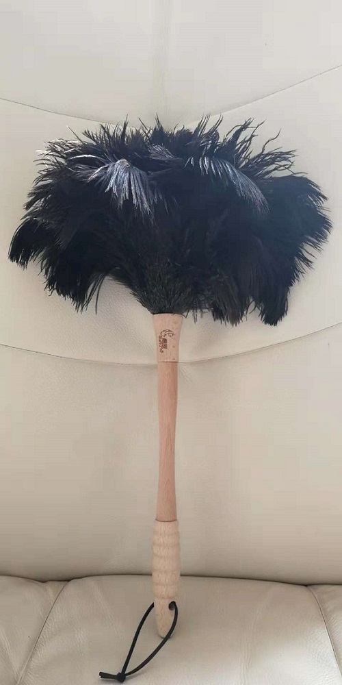 ostrich feather duster  with beech wood handle